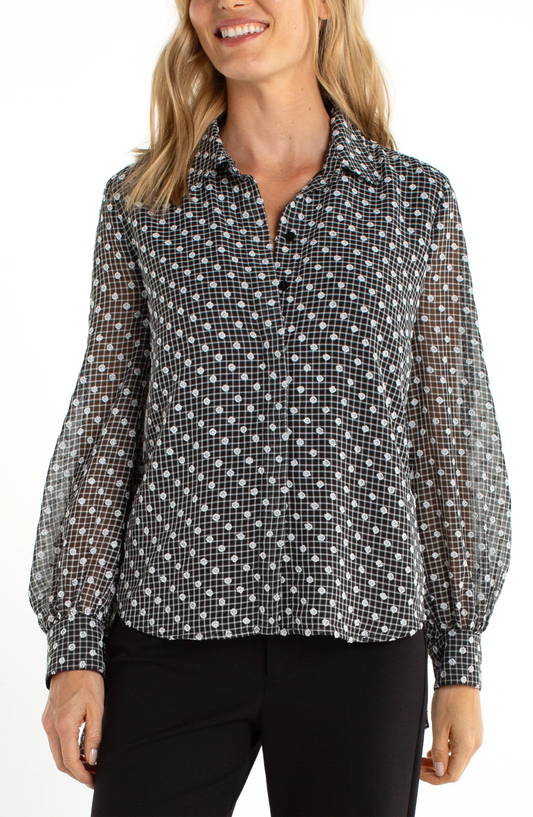 Long Sleeve Woven Blouse
