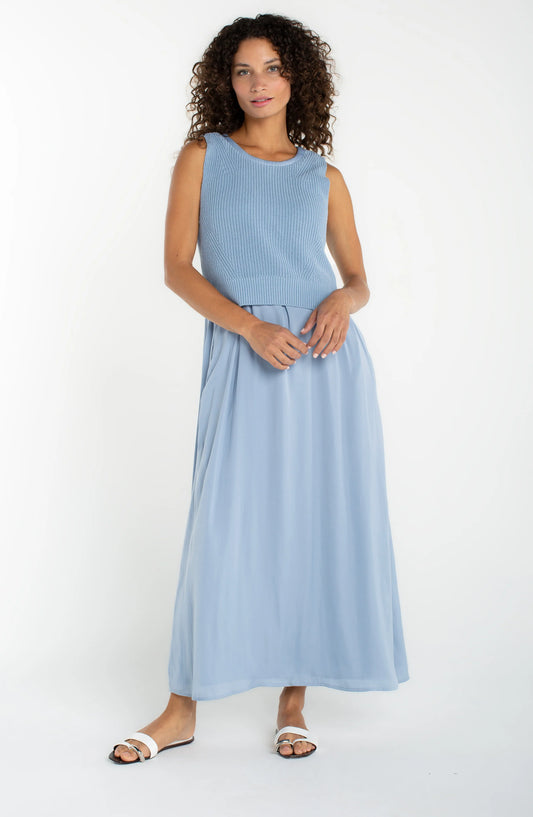 SleeveLess Crew Neck Tie Back Sweater Dress