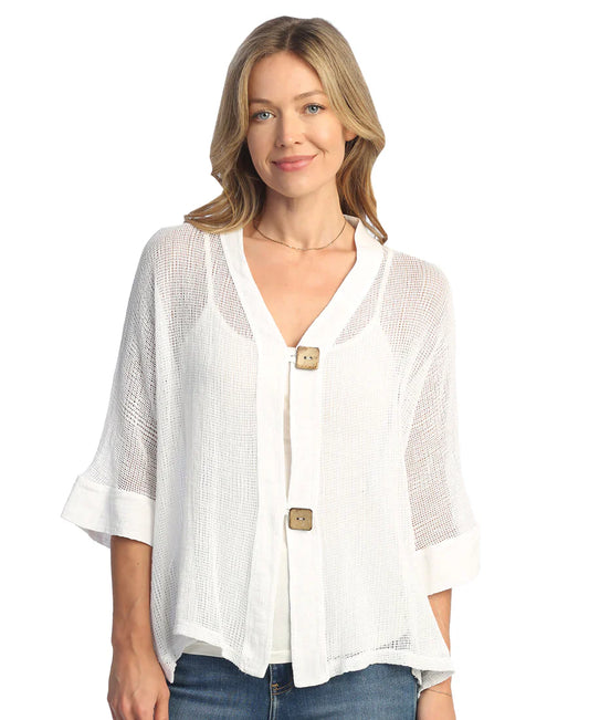 Mineral Washed Mesh Cardigan