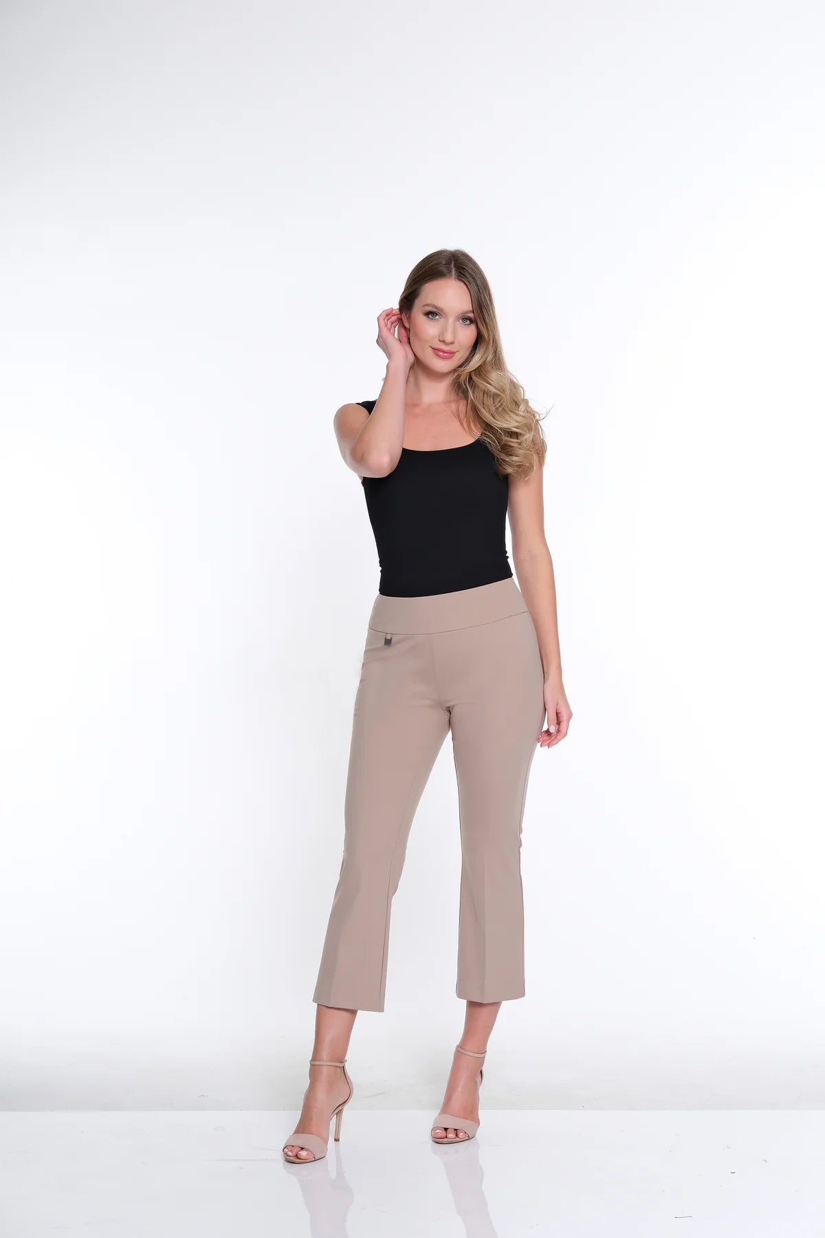 Pull On Crop Flare Leg Pant
