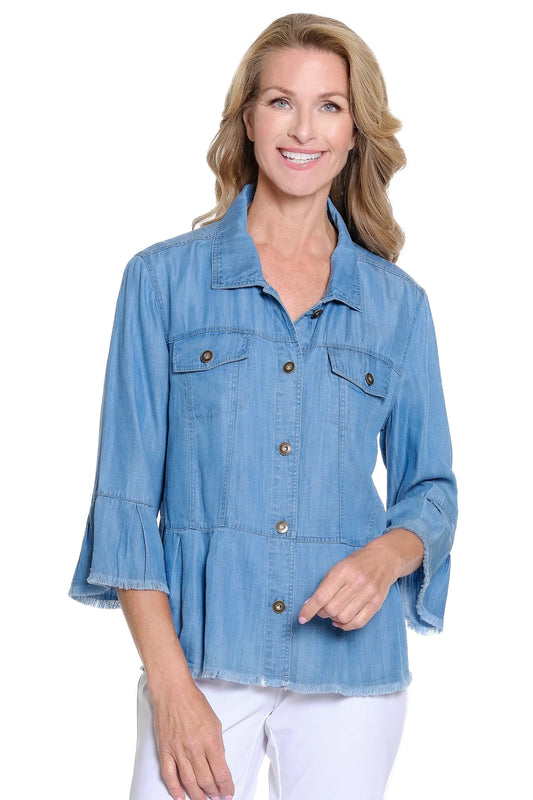 Button Front Peplum Jacket