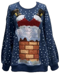 Queen of Sparkles Santa Stuck In Chimney Sweatshirt