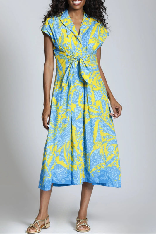 V-Neck Dress With Front Tie