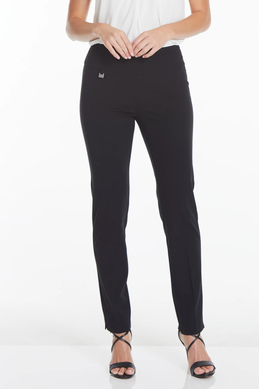Wide Band Elastic Waist Ankle Pant
