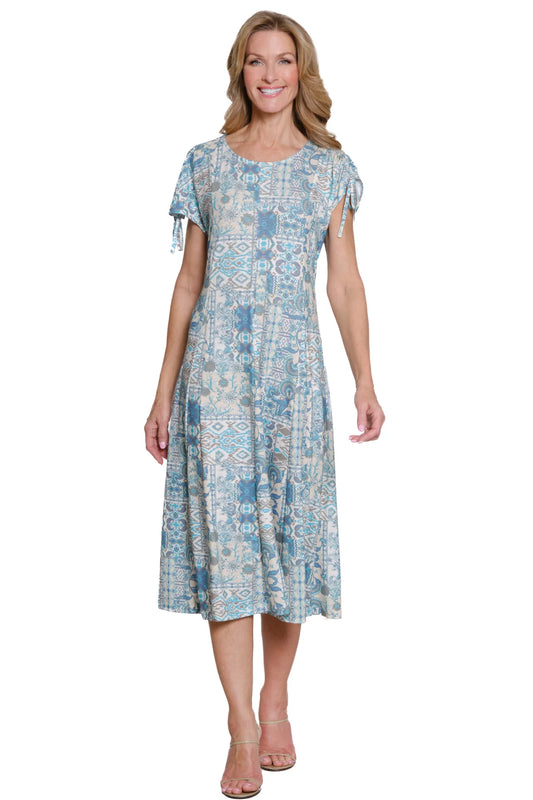 Multi-Panel Scoop Neck Dress