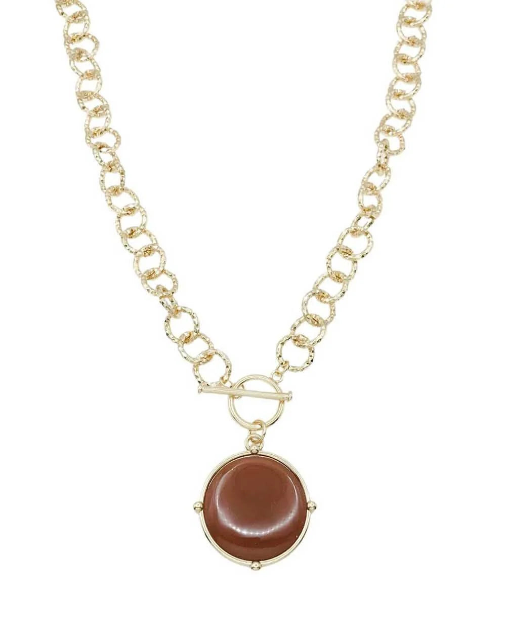 Open Chain w/ Circle Stone Necklace
