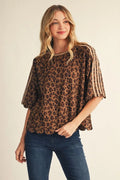 Raglan Sleeves Leopard Top