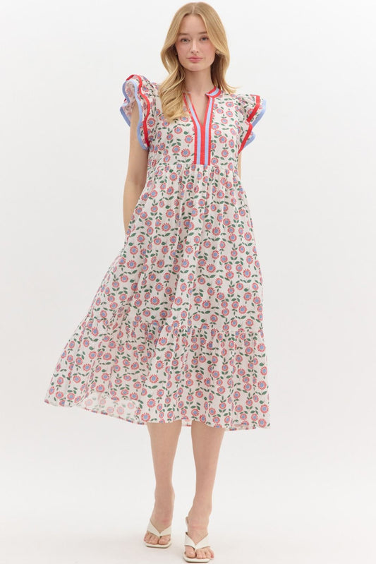 Floral Print Midi Dress