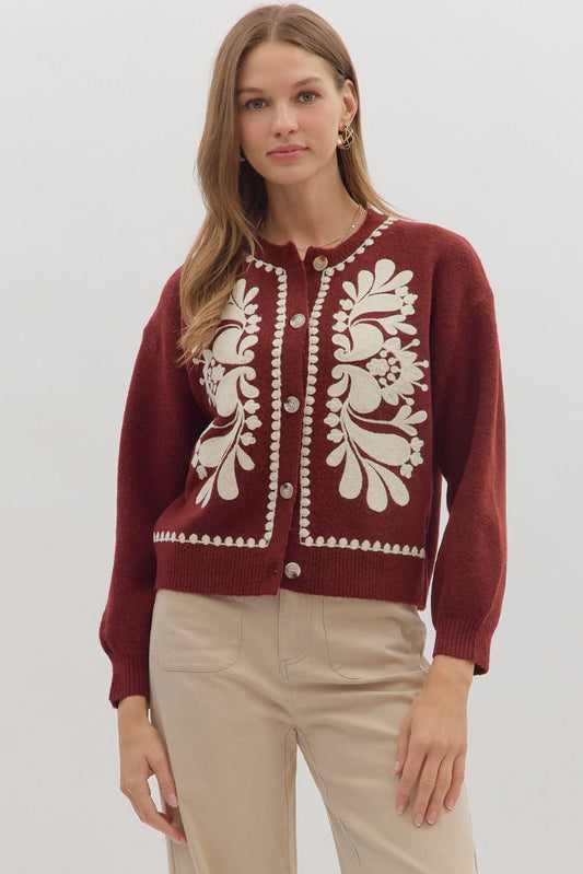 Elegant Floral Print Sweater