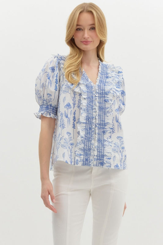 Print Smocked Top