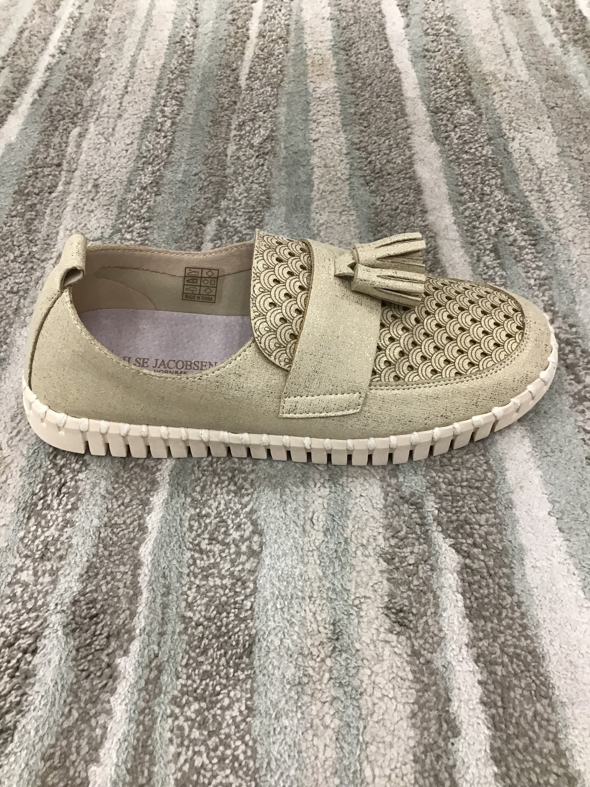 Ilse Jacobsen Platin w/ Camel Sole Sneaker