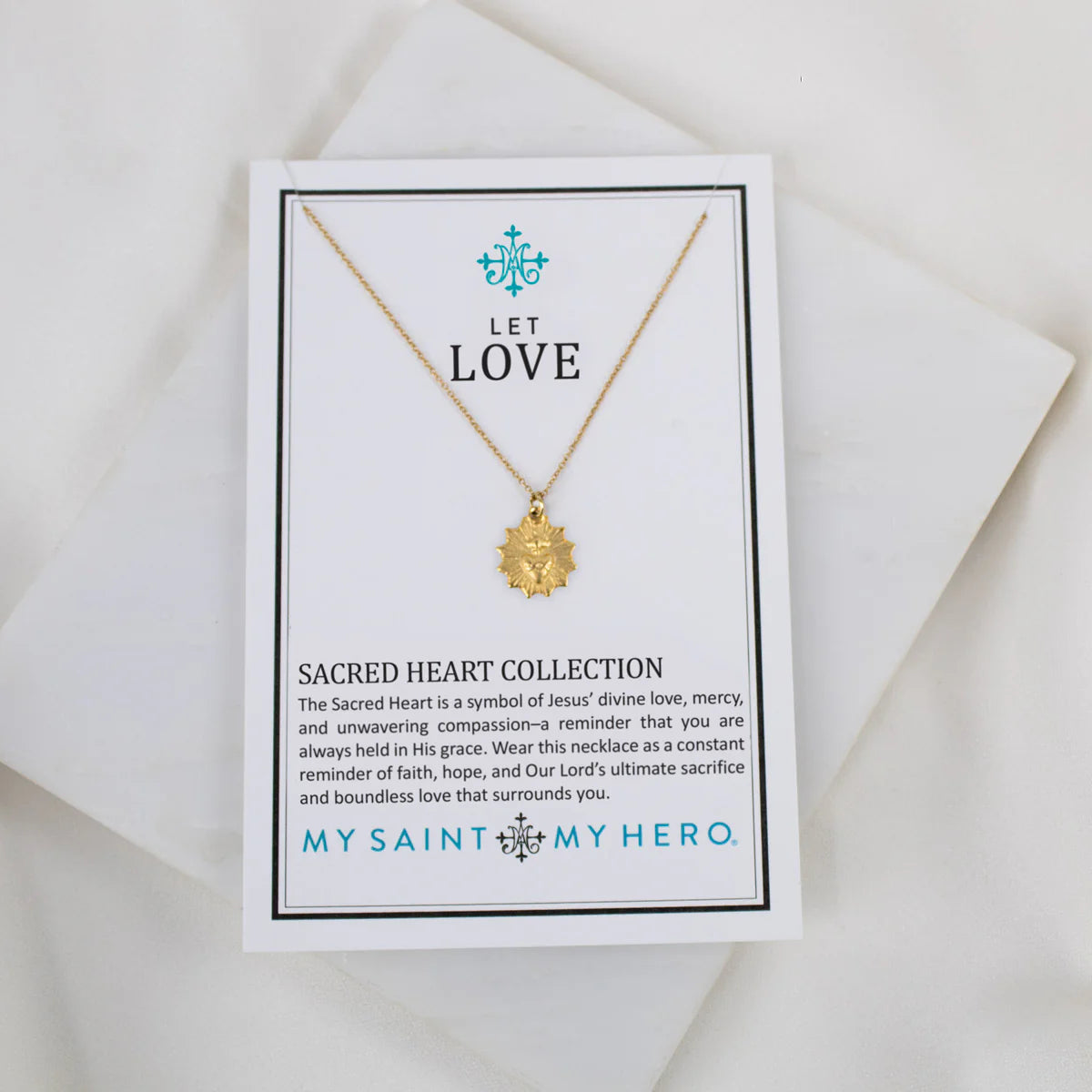 Let Love Sacred Heart Necklace