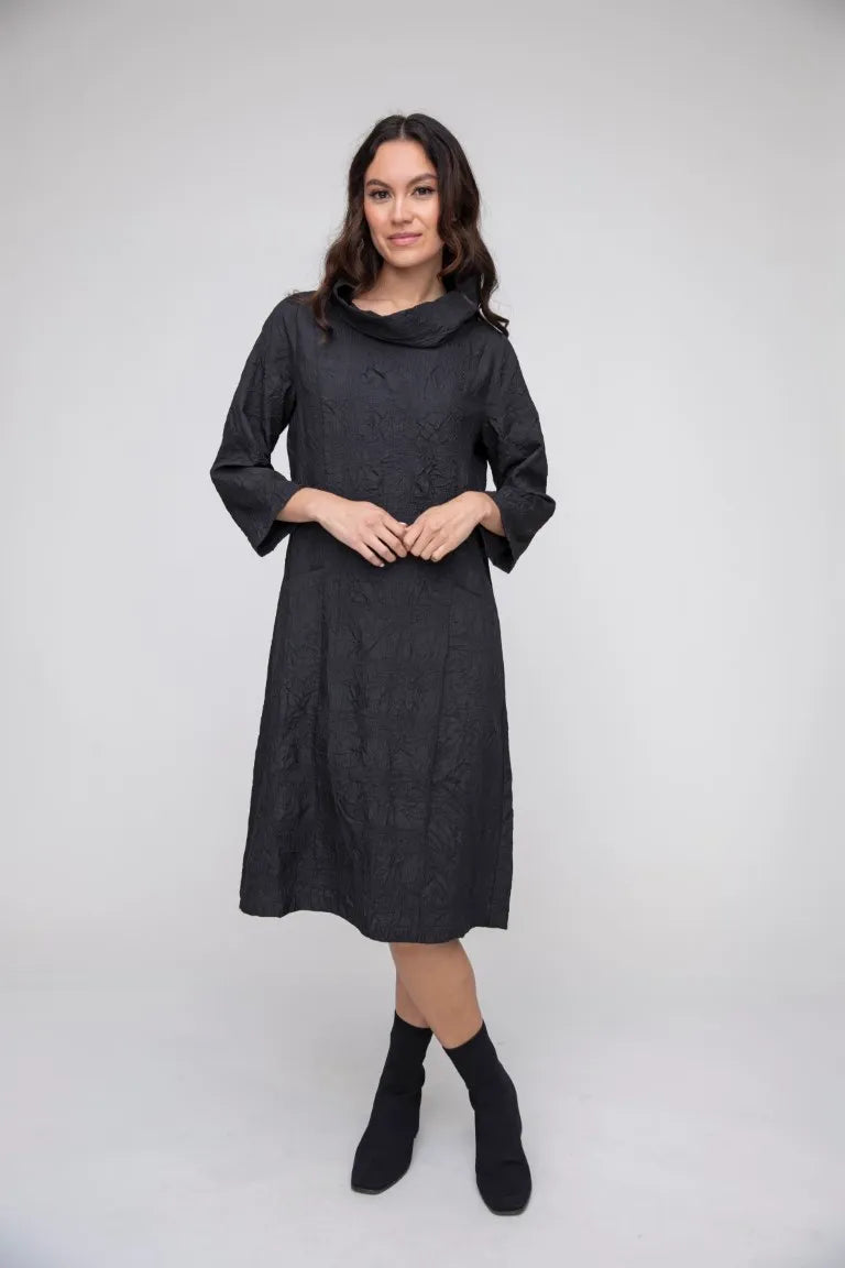 Windowpane Cowl Dress