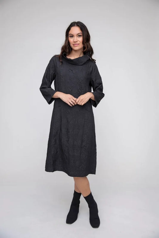 Windowpane Cowl Dress