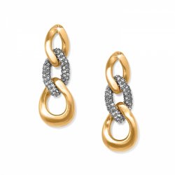 Cleo Pave Link Post Drop Earrings