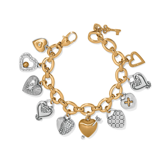 One Heart Large Charm Bracelet