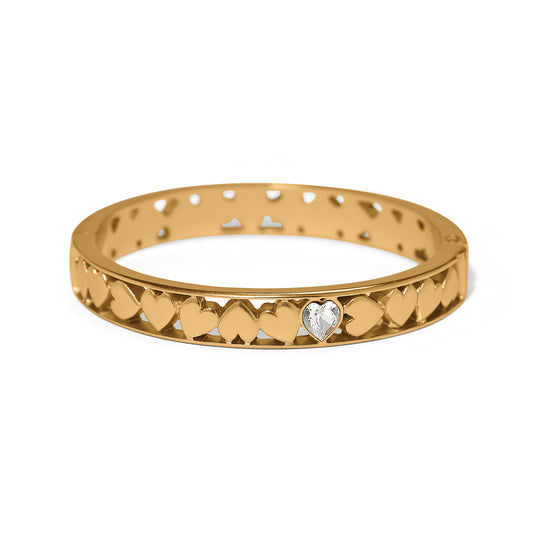 Mystery Of Love Heart Hinged Bangle