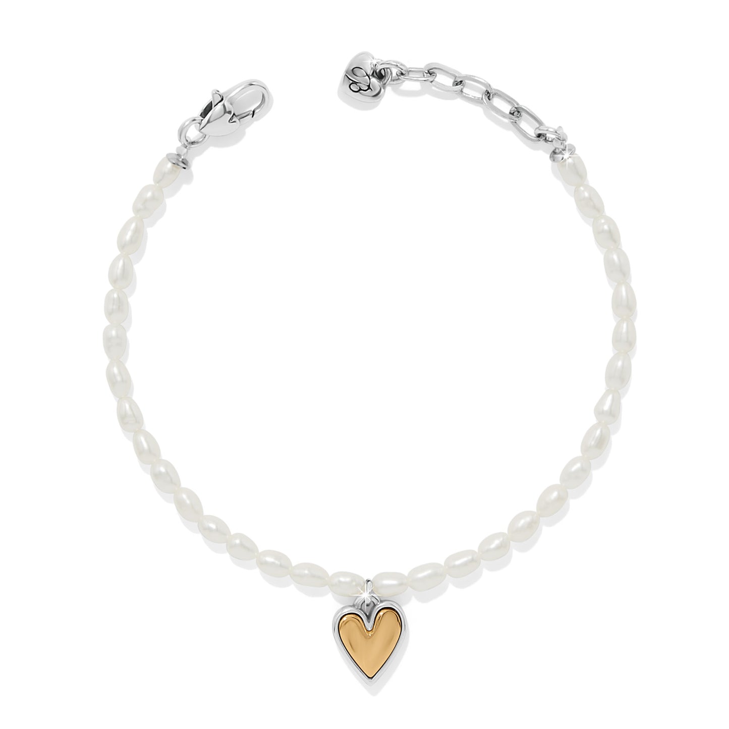 Cascade Embrace Pearl Heart Bracelet