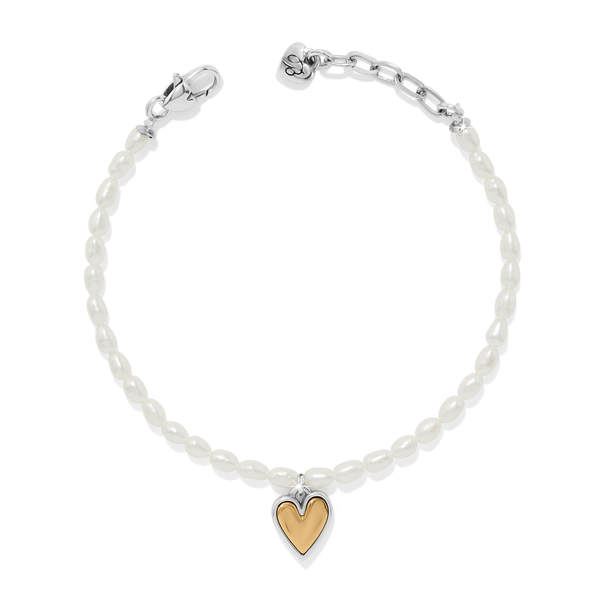 Cascade Embrace Pearl Heart Bracelet