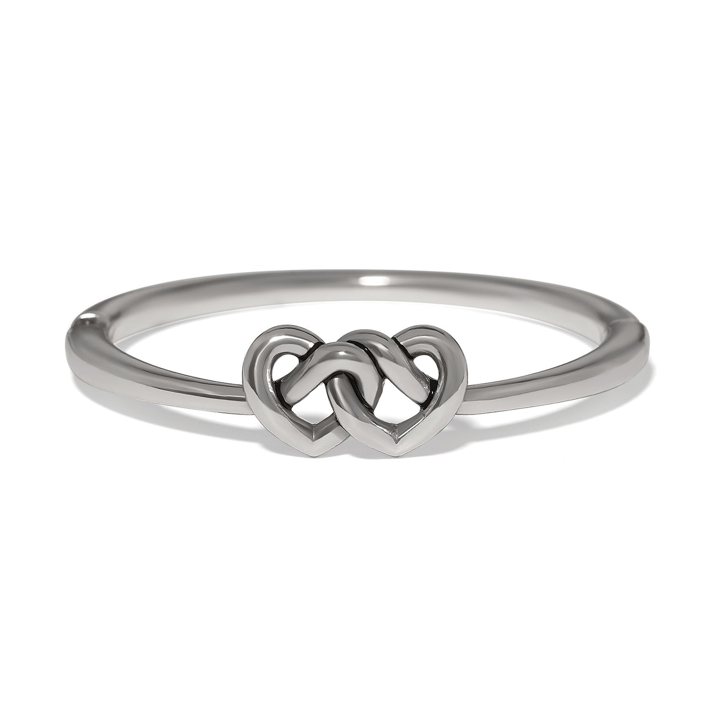 Interlok Linked Hearts Silver Hinged Bracelet