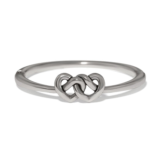 Interlok Linked Hearts Silver Hinged Bracelet