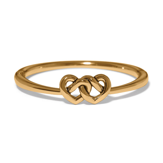 Interlok Linked Hearts Gold Hinged Bracelet
