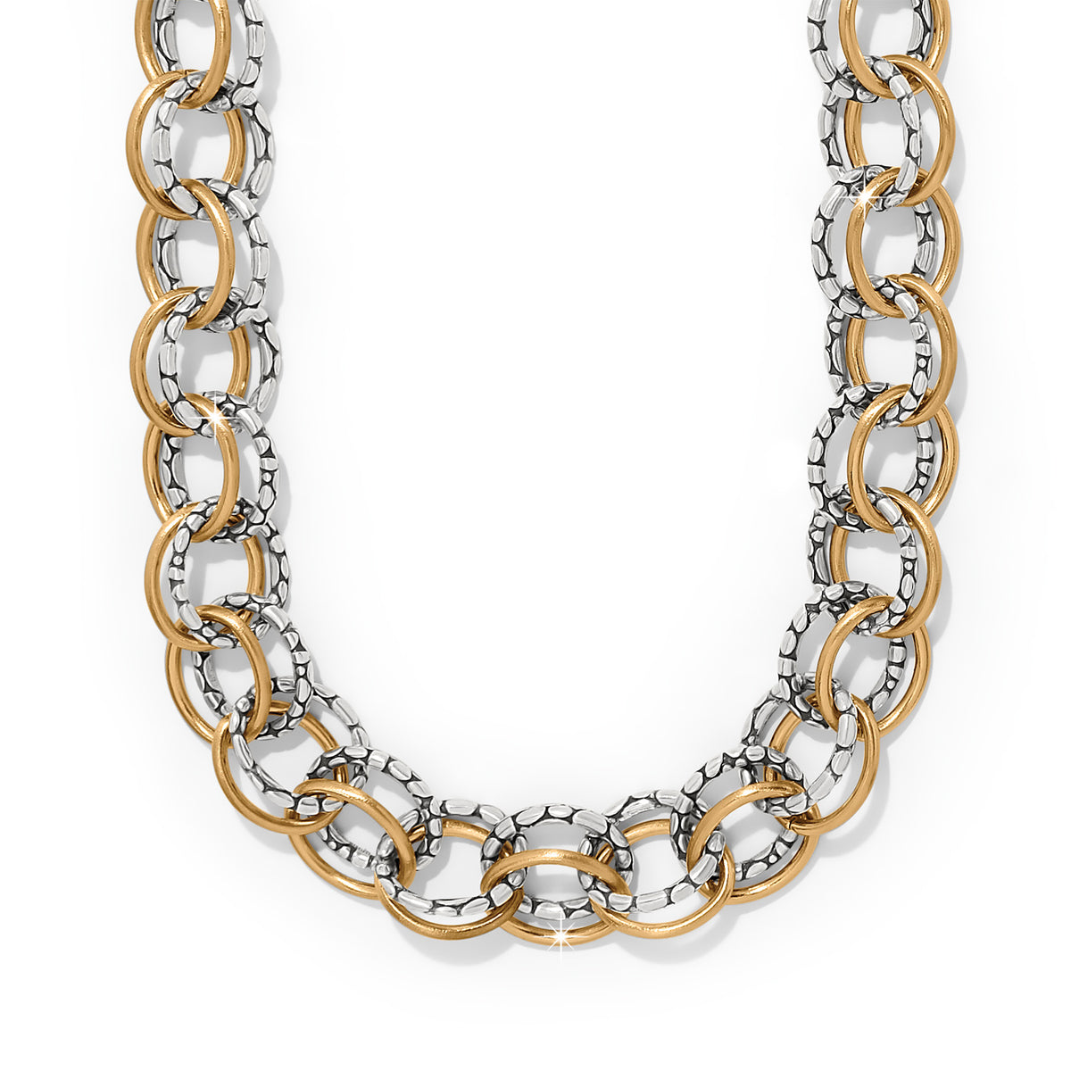 Pebble Link Two Tone Necklace
