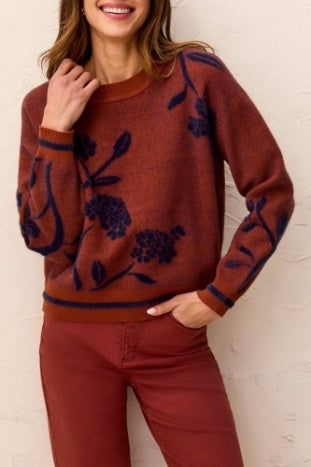Long Sleeve Crew Neck Sweater-Cedar
